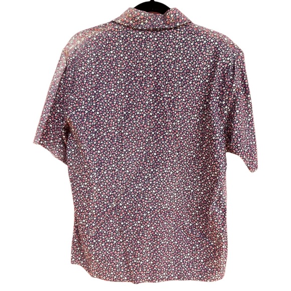 Vintage Wind and Sea Laguna Beach Collared Tee Shirt in Patriotic Floral - Picture 3 of 6